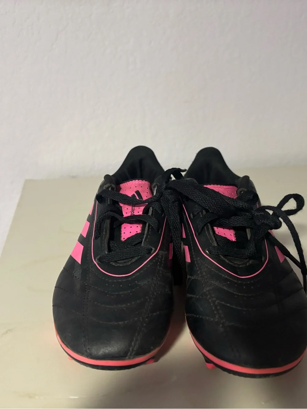 adidas Kids Black & Pink Soccer Cleats